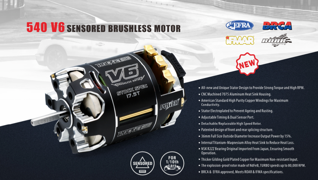 ホビーラジコン K3674 ROCKET-RC540 V6 BRUSHLESS SENSORED Rocket RC 540 V6 SENSORED BRUSHLESS MOTOR – K.A.injection